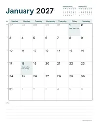 Blank Calendar Template: Printable Monthly Grid, Undated | CalendarSphere